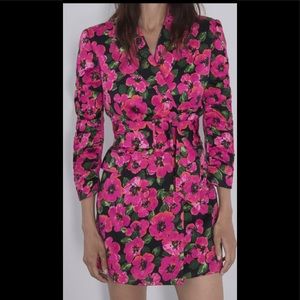 ZARA Floral Print Blazer/Dress XS